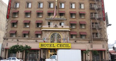 The front of the notorious Cecil Hotel in LA.